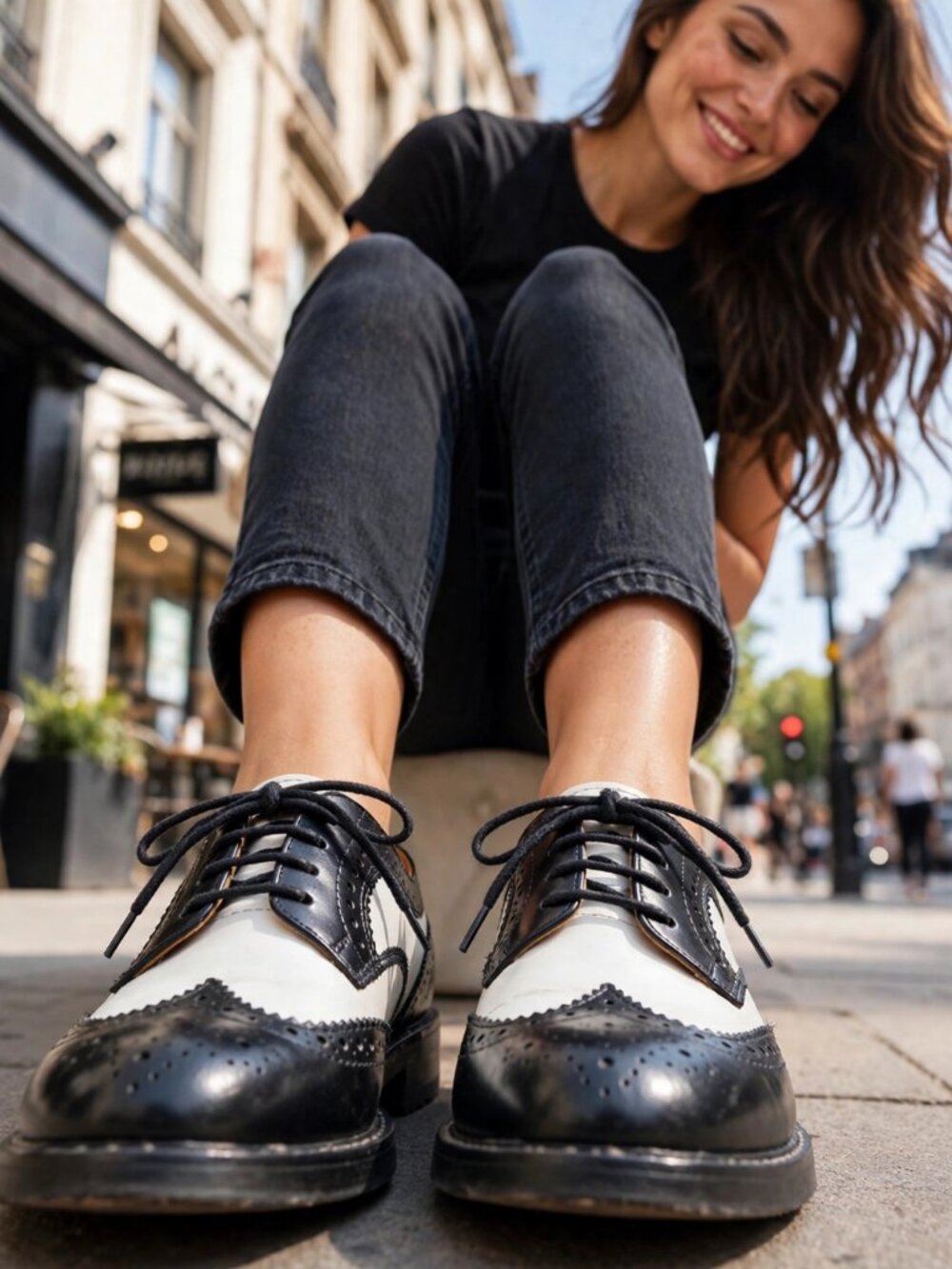 Dr Martens Eu37 ( 6.5-7 W) White Brogue Oxford Spectator Shoes Womens
